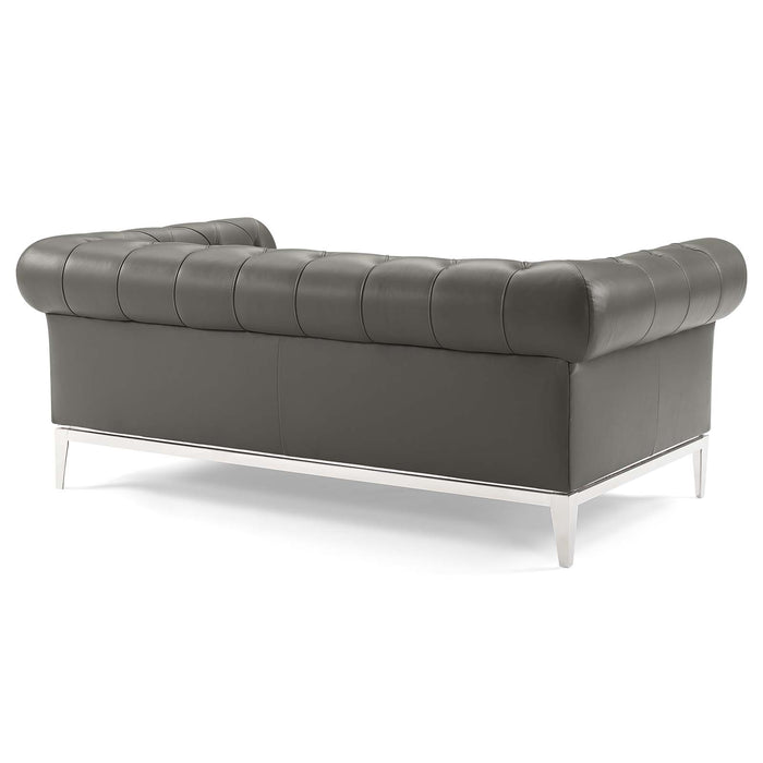 Modway Idyll Tufted Button Upholstered Leather Loveseat