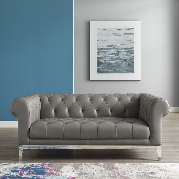 Modway Idyll Tufted Button Upholstered Leather Loveseat