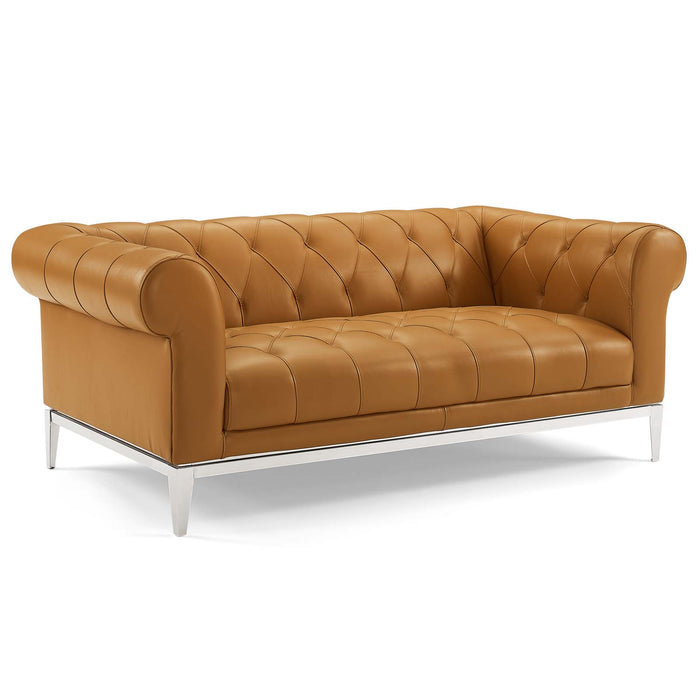 Modway Idyll Tufted Button Upholstered Leather Loveseat