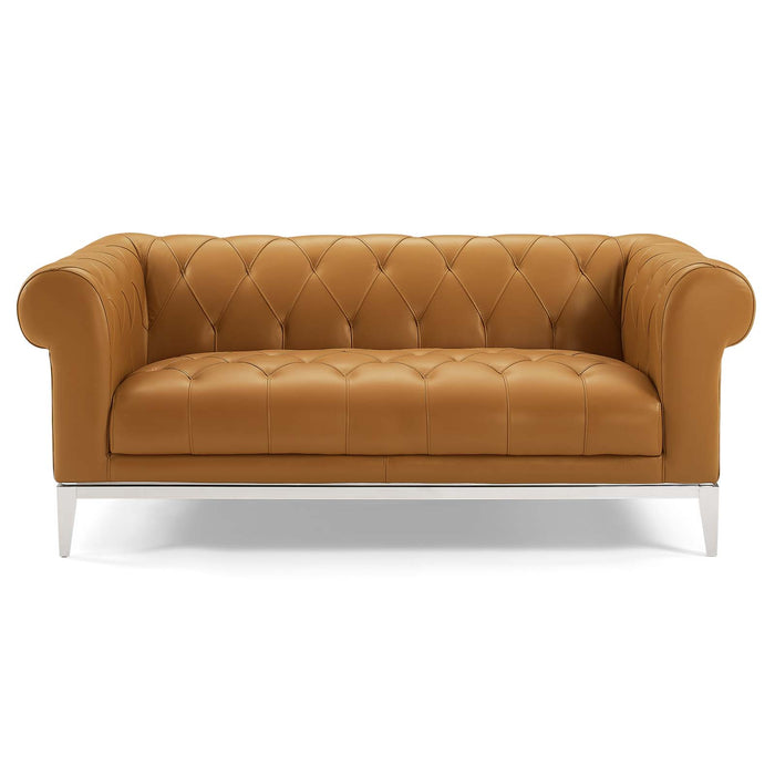 Modway Idyll Tufted Button Upholstered Leather Loveseat