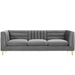 Modway Ingenuity Channel Tufted Retro Modern Velvet Sofa