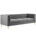 Modway Ingenuity Channel Tufted Retro Modern Velvet Sofa