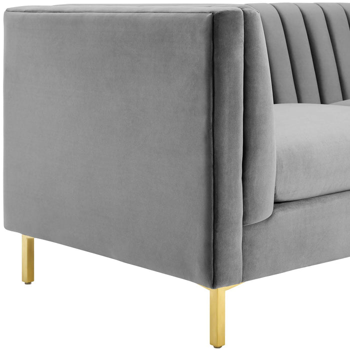 Modway Ingenuity Channel Tufted Retro Modern Velvet Sofa