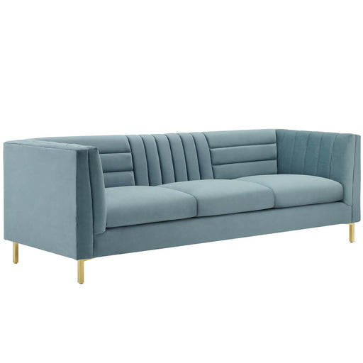 Modway Ingenuity Channel Tufted Retro Modern Velvet Sofa