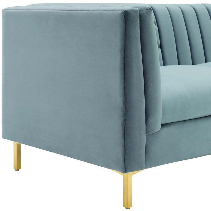 Modway Ingenuity Channel Tufted Retro Modern Velvet Sofa