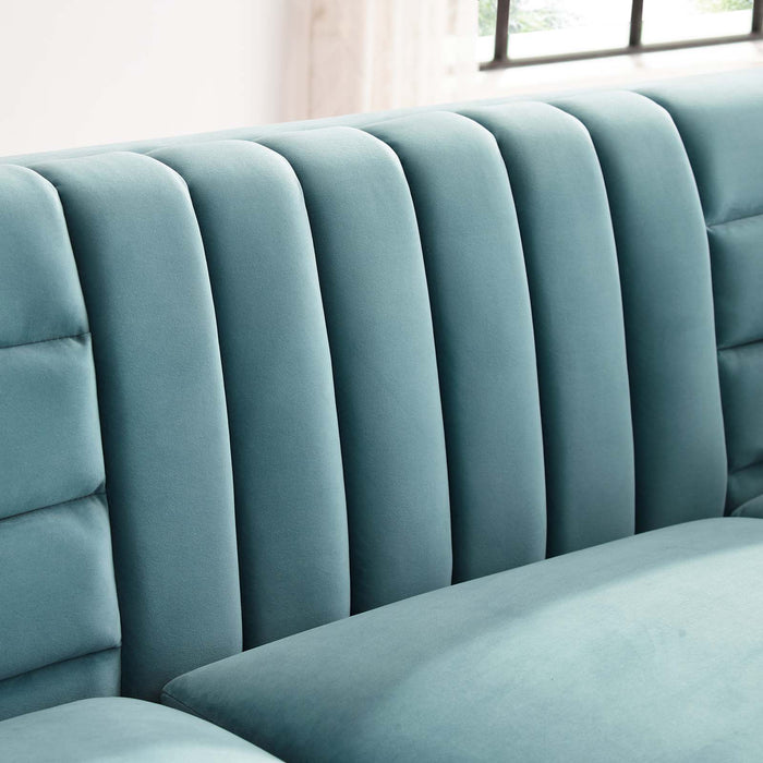 Modway Ingenuity Channel Tufted Retro Modern Velvet Sofa