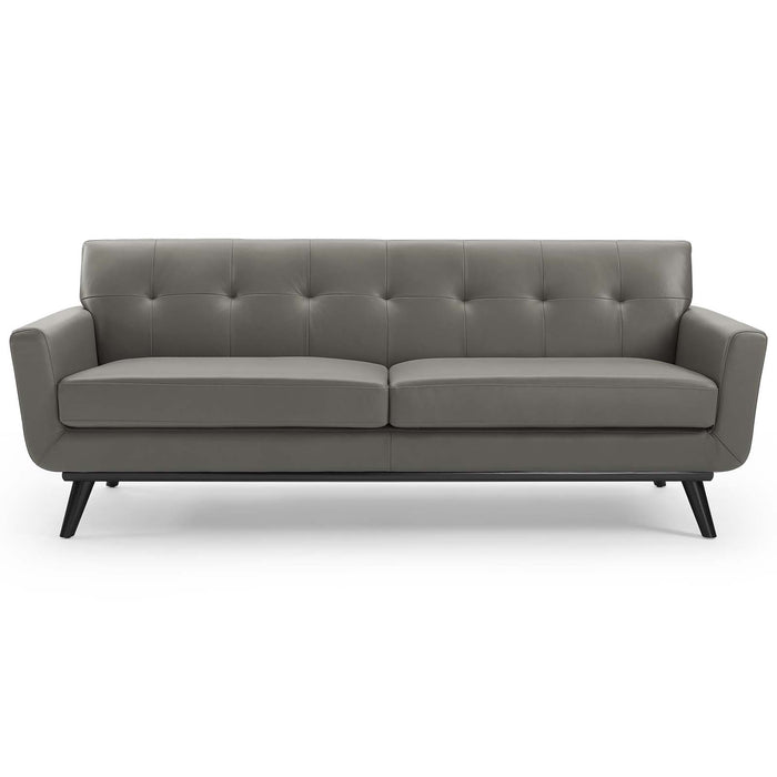 Modway Engage Top-Grain Leather Living Room Lounge Sofa