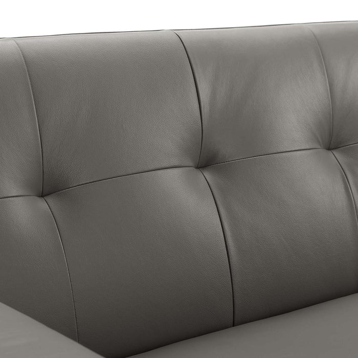 Modway Engage Top-Grain Leather Living Room Lounge Sofa