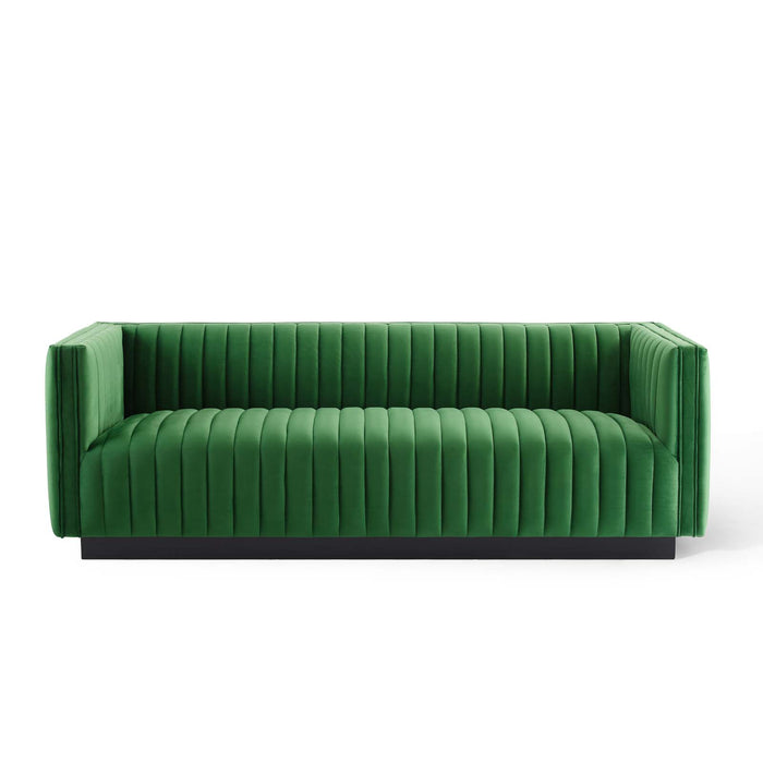 Modway Conjure Channel Tufted Velvet Modern Sofa