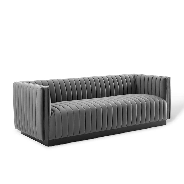 Modway Conjure Channel Tufted Velvet Modern Sofa