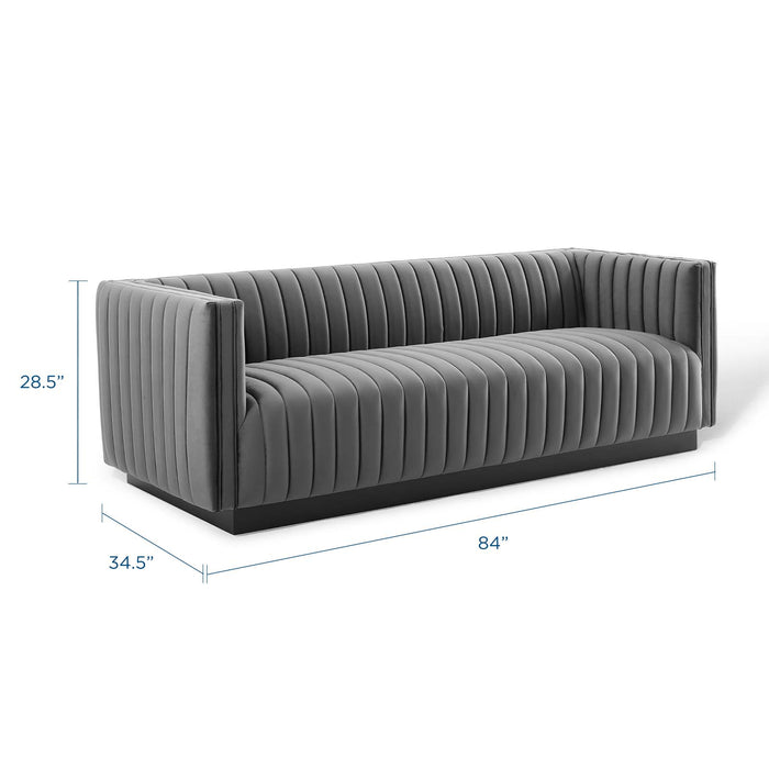 Modway Conjure Channel Tufted Velvet Modern Sofa