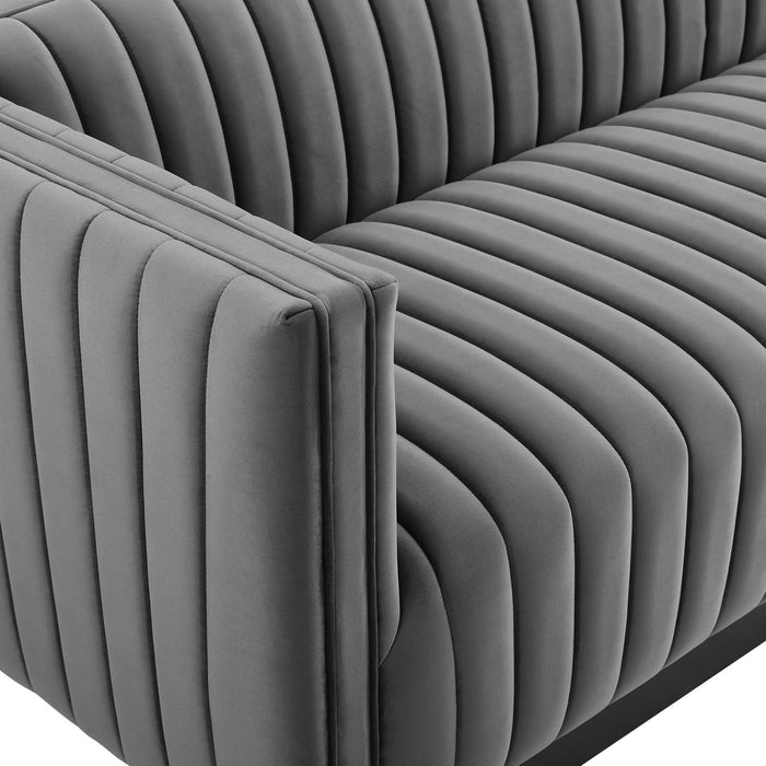 Modway Conjure Channel Tufted Velvet Modern Sofa