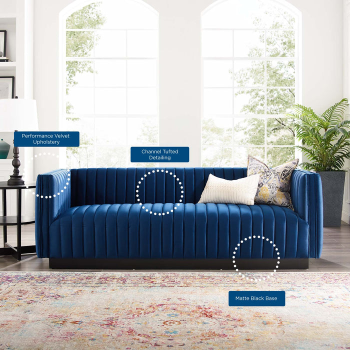 Modway Conjure Channel Tufted Velvet Modern Sofa