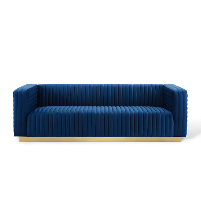 Modway Charisma Channel Tufted Modern Velvet Sof