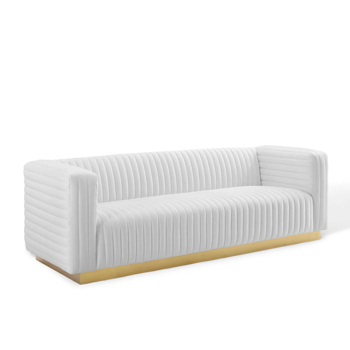 Modway Charisma Channel Tufted Modern Velvet Sof