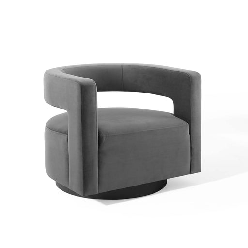 Modway Spin Cutaway Velvet Swivel Accent Armchair