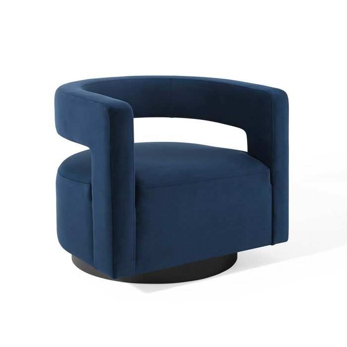 Modway Spin Cutaway Velvet Swivel Accent Armchair