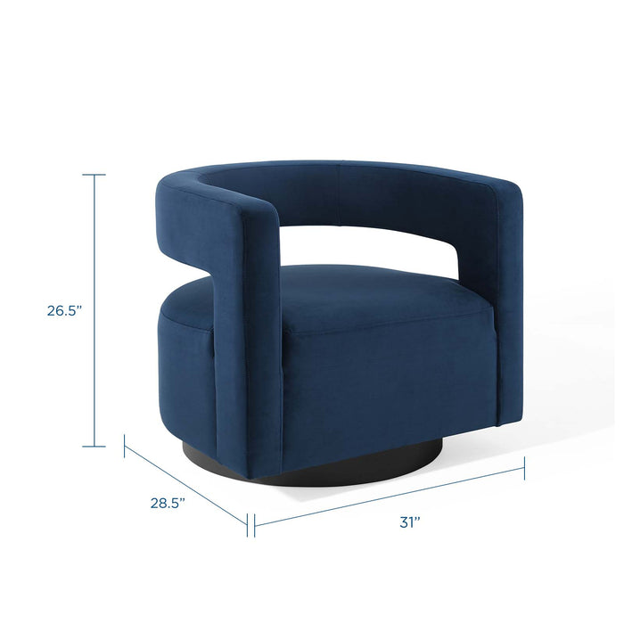 Modway Spin Cutaway Velvet Swivel Accent Armchair