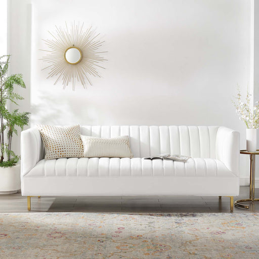 Modway Shift Channel Tufted Modern Velvet Sofa 