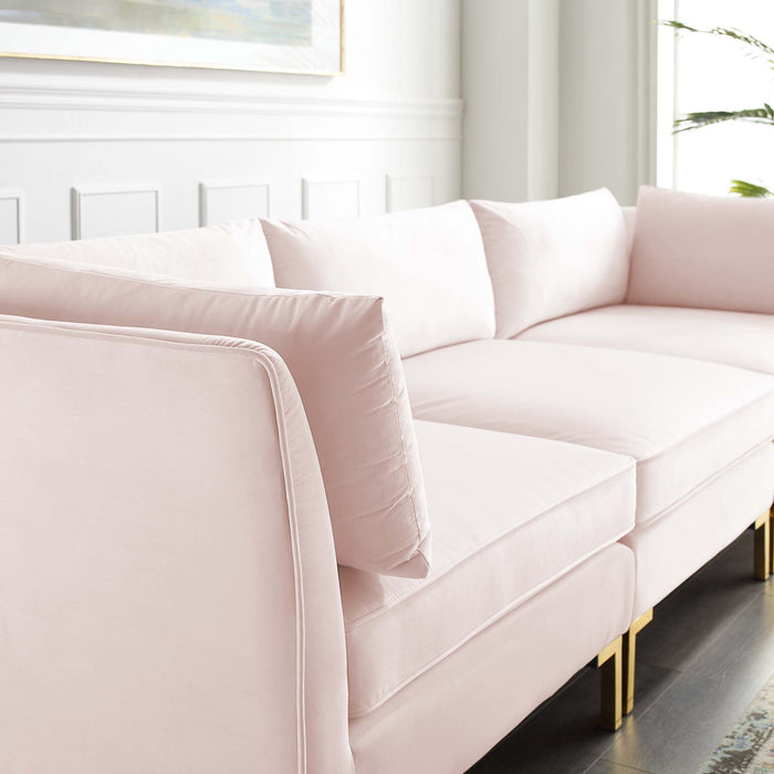 Modway Ardent Mid-Century Modern Velvet Sofa