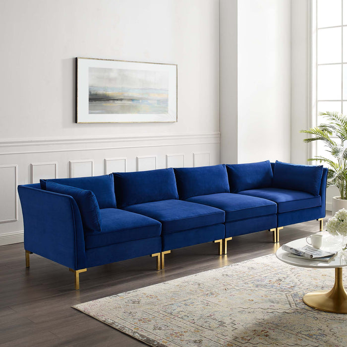 Modway Ardent 4-Seater Modern Velvet Sofa