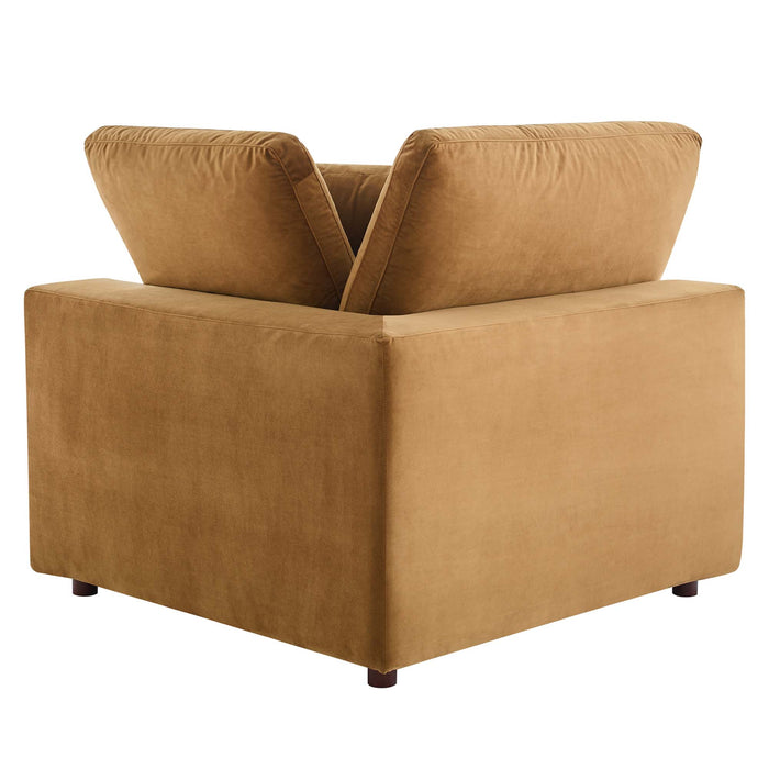 Modway Commix Down-Filled Overstuffed Modern Velvet Corner Sofa Chair