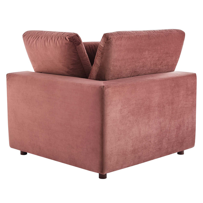 Modway Commix Down-Filled Overstuffed Modern Velvet Corner Sofa Chair