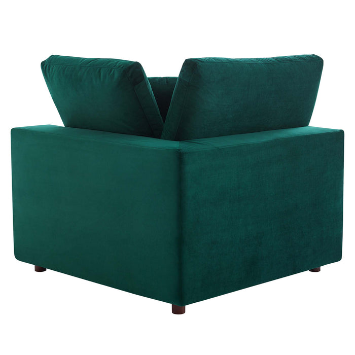 Modway Commix Down-Filled Overstuffed Modern Velvet Corner Sofa Chair