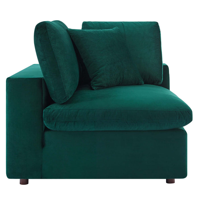 Modway Commix Down-Filled Overstuffed Modern Velvet Corner Sofa Chair