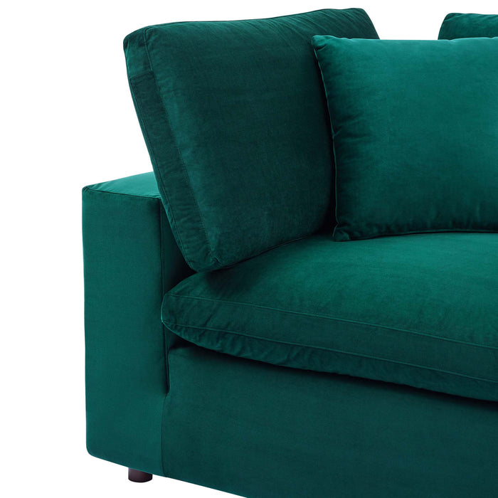 Modway Commix Down-Filled Overstuffed Modern Velvet Corner Sofa Chair