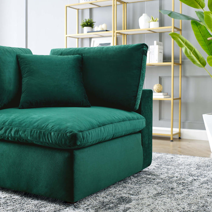 Modway Commix Down-Filled Overstuffed Modern Velvet Corner Sofa Chair