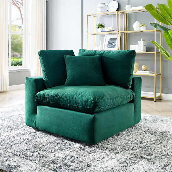 Modway Commix Down-Filled Overstuffed Modern Velvet Corner Sofa Chair