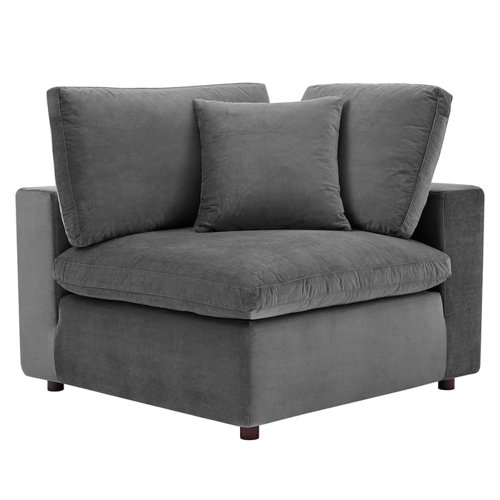 Modway Commix Down-Filled Overstuffed Modern Velvet Corner Sofa Chair