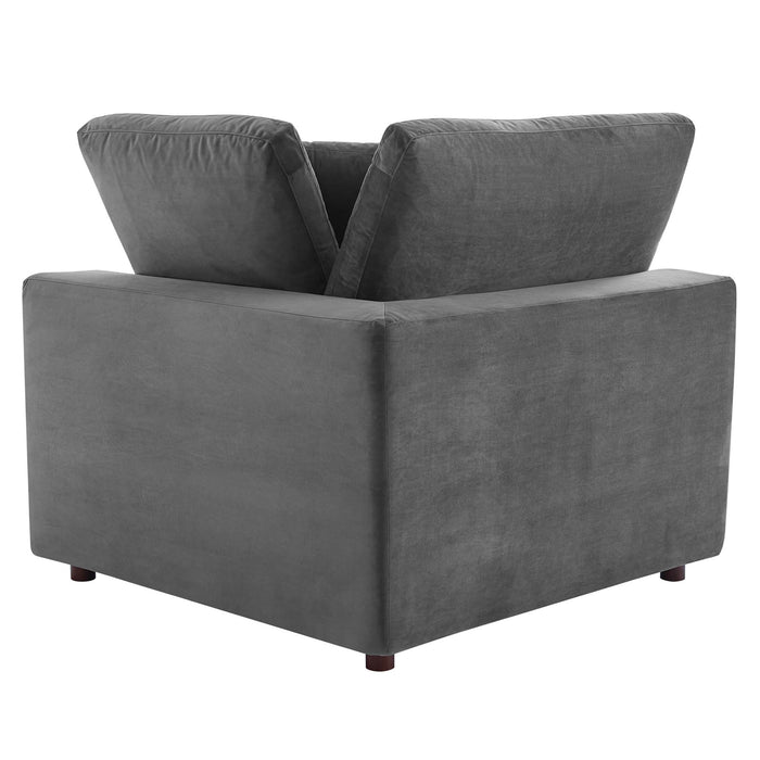 Modway Commix Down-Filled Overstuffed Modern Velvet Corner Sofa Chair