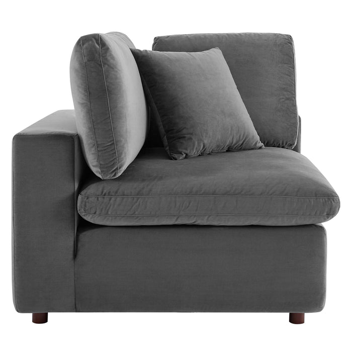 Modway Commix Down-Filled Overstuffed Modern Velvet Corner Sofa Chair