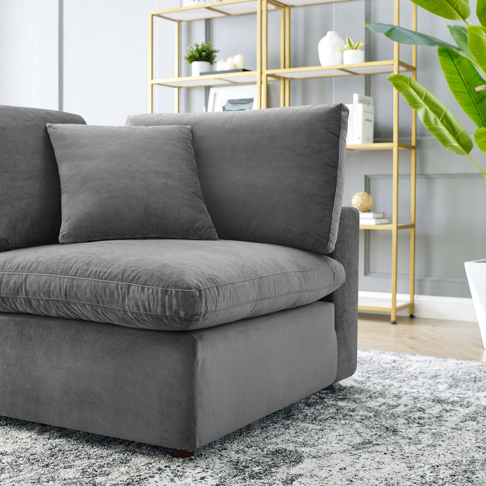 Modway Commix Down-Filled Overstuffed Modern Velvet Corner Sofa Chair