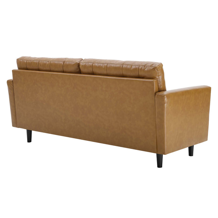 Modway Exalt Tufted Vegan Modern Leather Sofa 