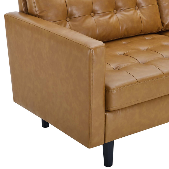 Modway Exalt Tufted Vegan Modern Leather Sofa 