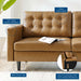 Modway Exalt Tufted Vegan Modern Leather Sofa 