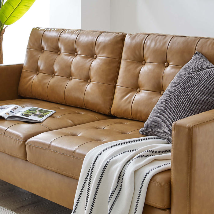 Modway Exalt Tufted Vegan Modern Leather Sofa 