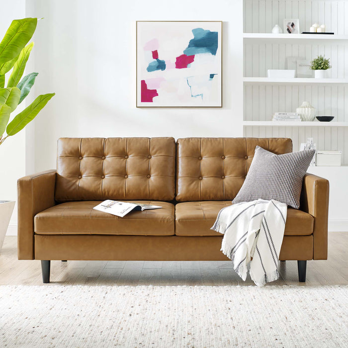 Modway Exalt Tufted Vegan Modern Leather Sofa 