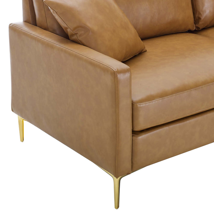 Modway Juliana Vegan Mid-Century Modern Leather Sofa 