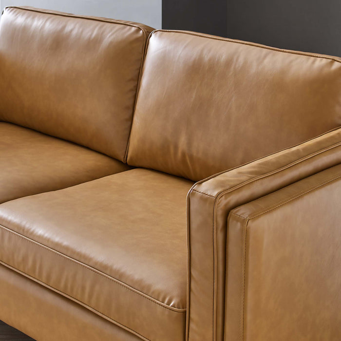 Modway Kaiya Vegan Mid-Century Modern Leather Sofa 