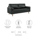 Modway Valour Mid-Century Modern Leather Sofa