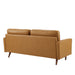 Modway Valour Mid-Century Modern Leather Sofa