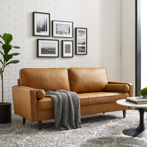 Modway Valour Mid-Century Modern Leather Sofa