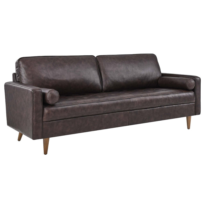 Modway Valour 81" Mid-Century Modern Leather Sofa