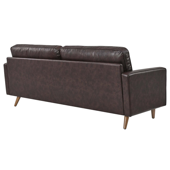 Modway Valour 81" Mid-Century Modern Leather Sofa