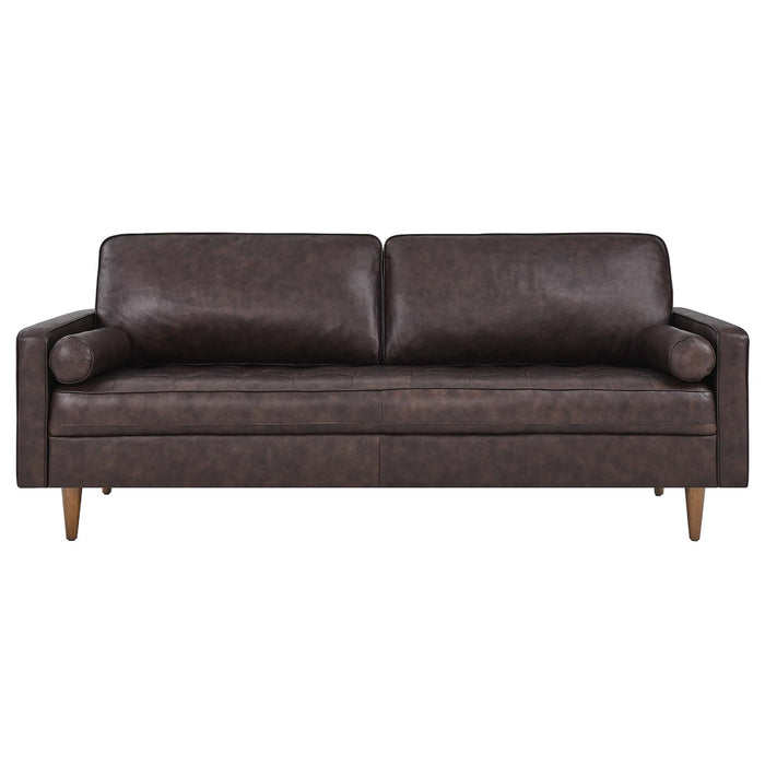 Modway Valour 81" Mid-Century Modern Leather Sofa