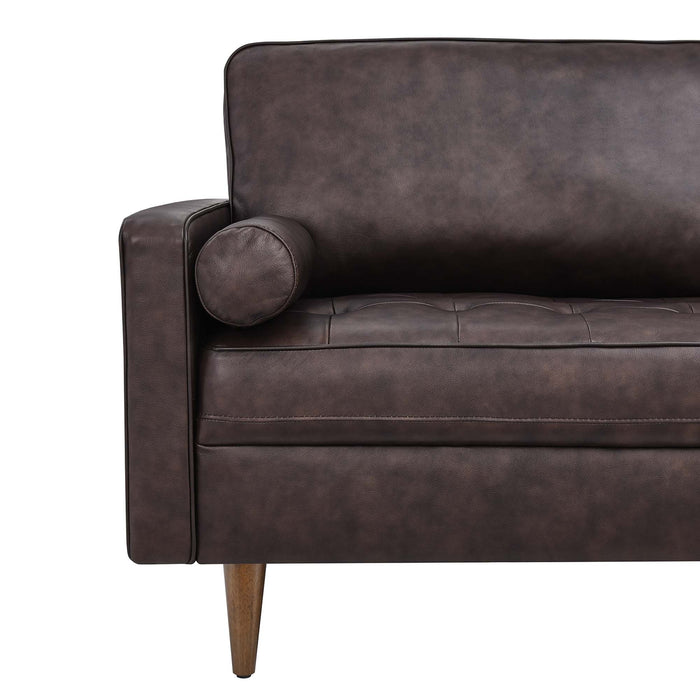 Modway Valour 81" Mid-Century Modern Leather Sofa